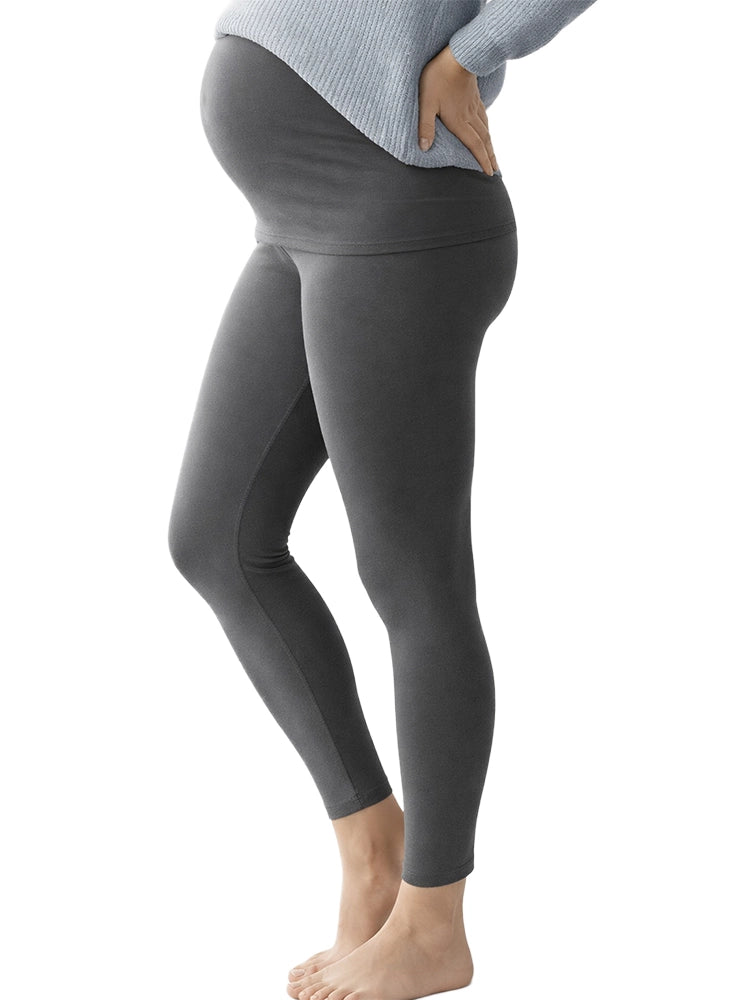 Women's Charcoal Maternity Leggings Stretchy Cotton Breathable Tights