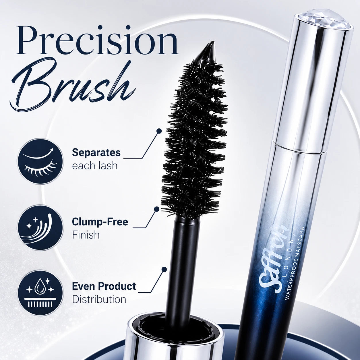 Waterproof Black Mascara, Volumising & Lengthening Eye Makeup 10ml