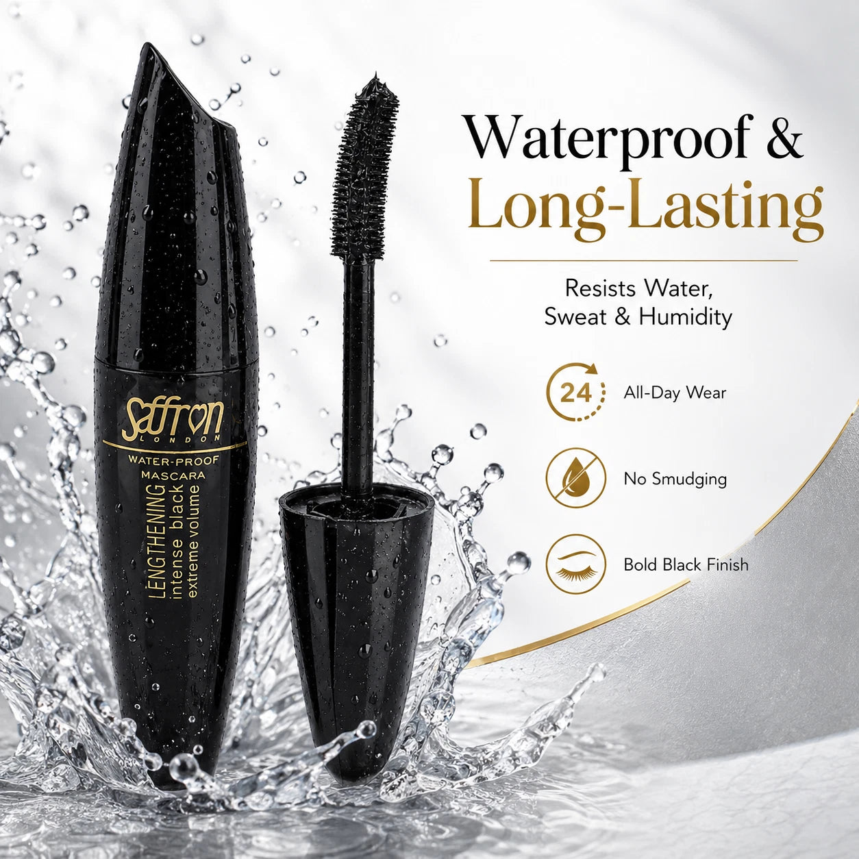 Waterproof Intense Black Lengthening & Extra Volume Mascara