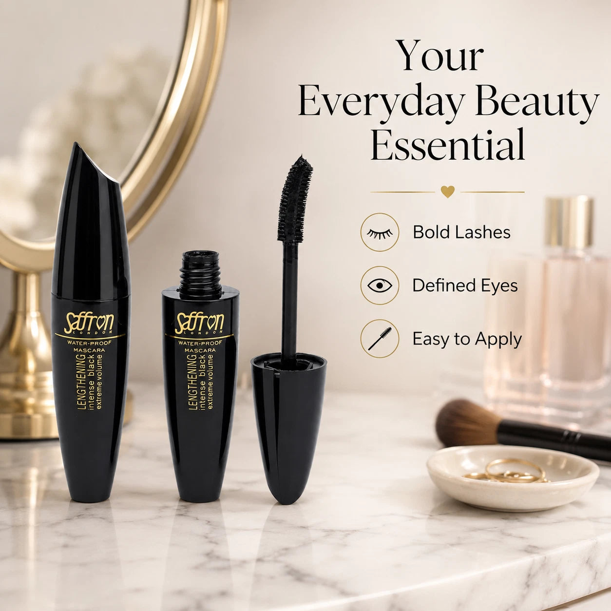 Waterproof Intense Black Lengthening & Extra Volume Mascara