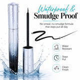 Waterproof Black Liquid Eyeliner, Long-Lasting Smudge-Resistant Eye Makeup