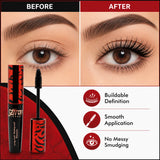 Waterproof Long Lash Black Mascara, Long-Lasting Eye Makeup 6ml