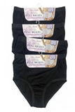 Women's High-Waist Black Full Briefs Cotton-Rich Underwear (3-Pack)