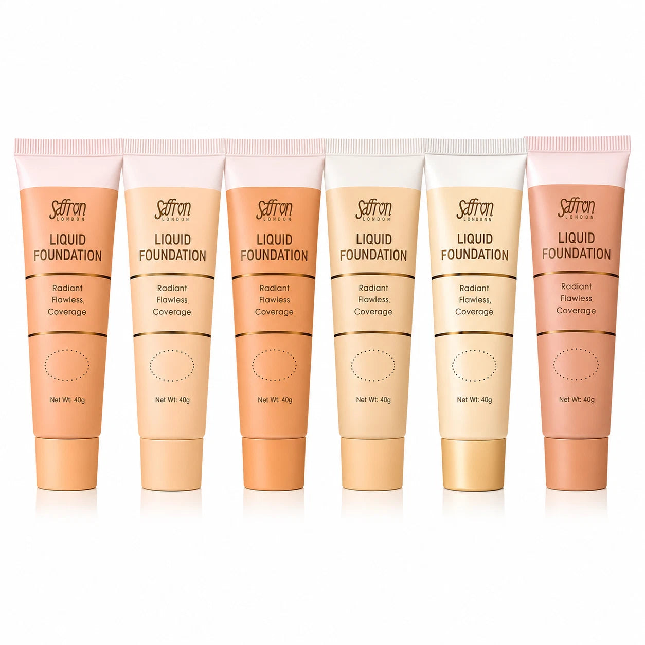 Women’s Liquid Foundation Makeup, 6 Light to Dark Shades