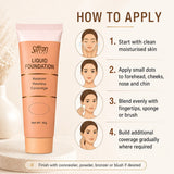 Women’s Liquid Foundation Makeup, 6 Light to Dark Shades