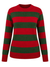 Women’s Red & Green Stripe Knitted Jumper