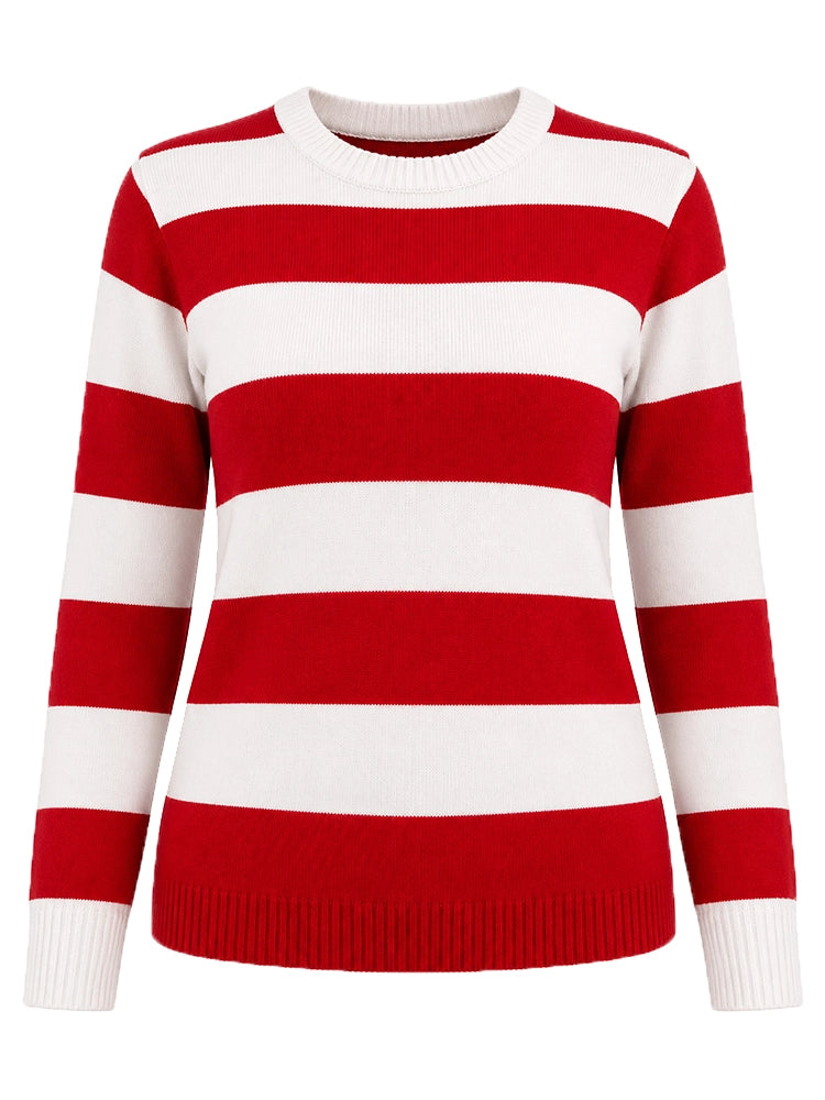 Women’s Red & White Stripe Knitted Jumper