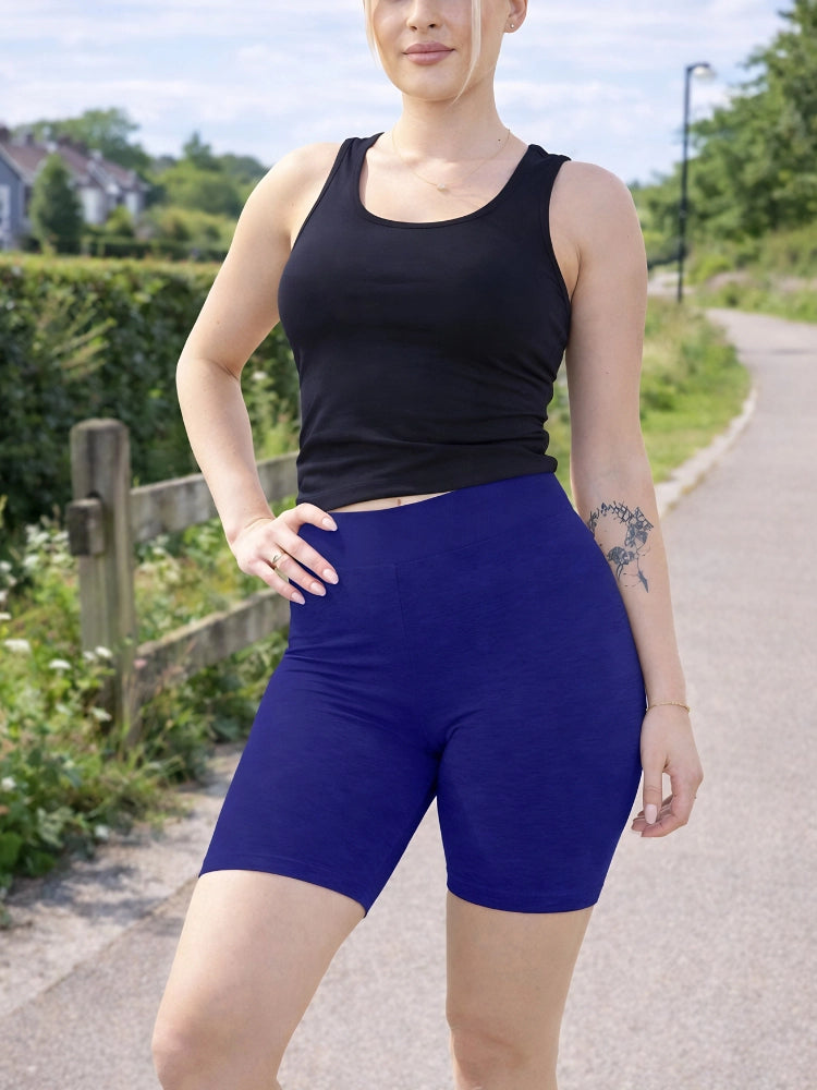 Women’s Cotton Elastic Stretch Breathable Navy Cycling Shorts