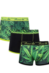 Men’s All Over Botanical Leaf Printed Hipster Boxers 3 Pack