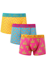 Men’s Funky Botanical Leaf Print Hipster Boxer Shorts 3 Pack