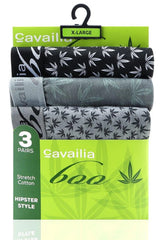 Men’s Botanical Leaf Printed Hipster Boxer Shorts 3 Pack