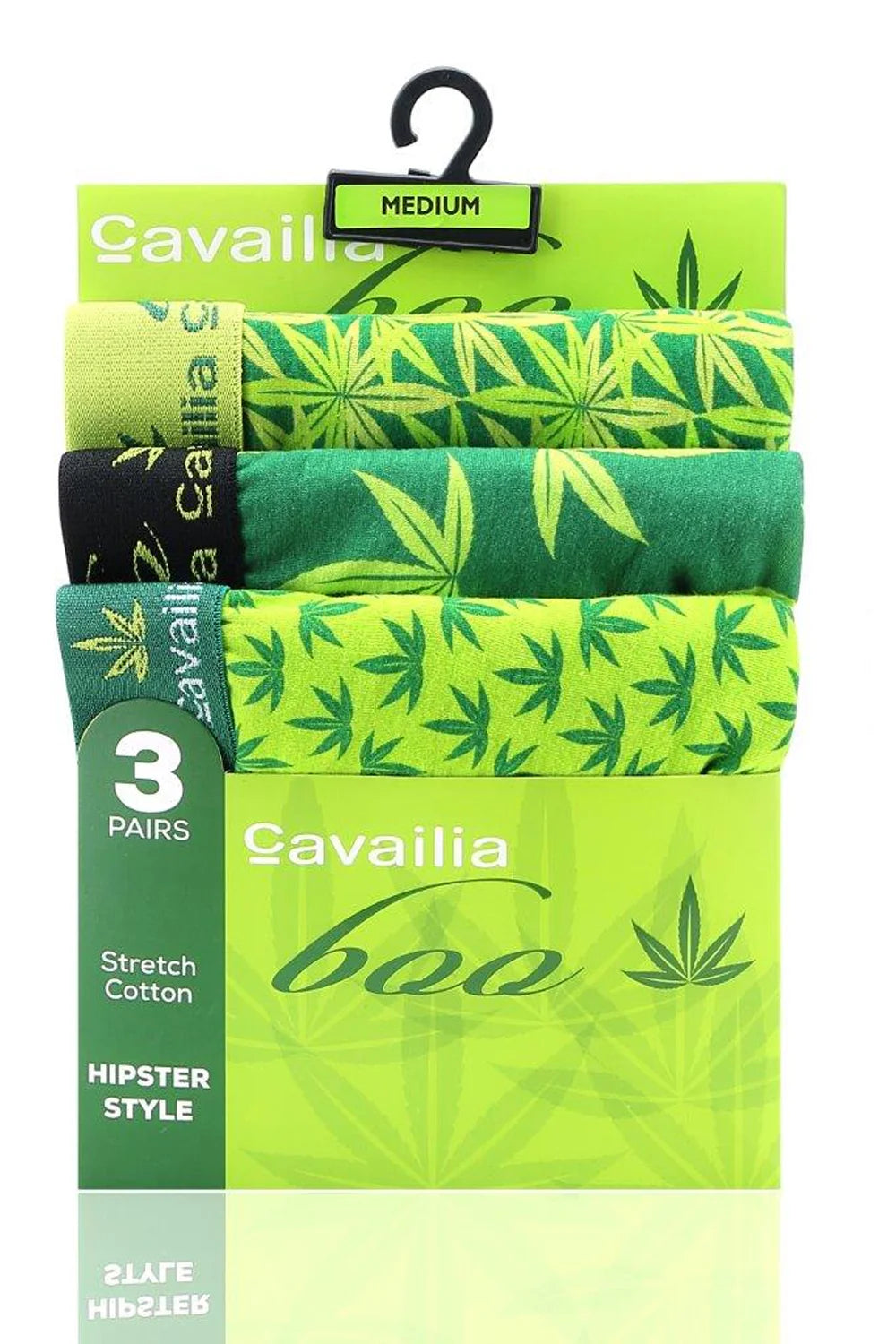 Men’s Green Botanical Leaf Pattern Hipster Boxers 3 Pack