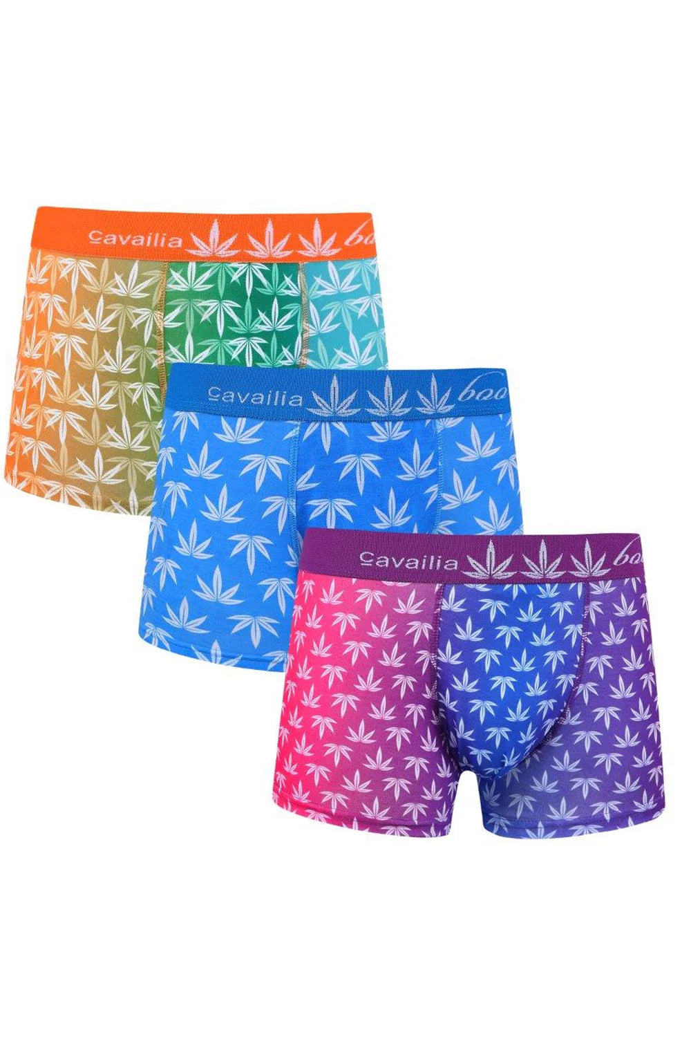 Men’s Multi-Colour Botanical Leaf Print Hipster Boxers 3 Pack
