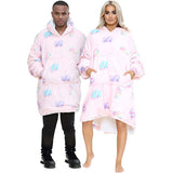 Adult Pink Sweet Candy Marshmallow Hoodie Blanket