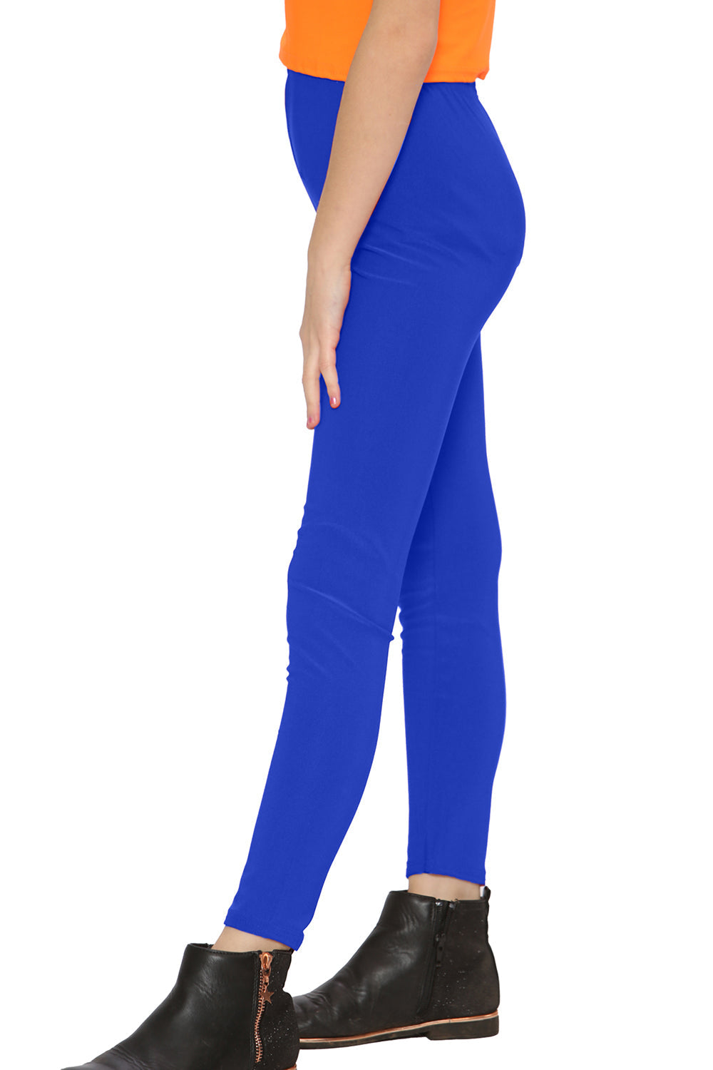 Girl's Microfibre Full Length Leggings with Elastic Waist