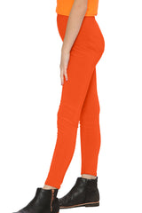 Girl's Microfibre Full Length Leggings with Elastic Waist