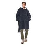 Mens Charcoal Teddy Fabric Blanket Hoodie