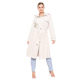 Ladie's Winter Fashion Pleated Trench Coat