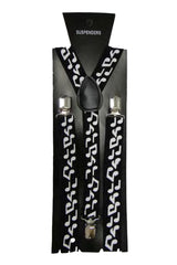 Adjustable Men's Printed Braces 2.5 cm With Strong Metal Clips