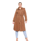 Ladie's Winter Fashion Pleated Trench Coat