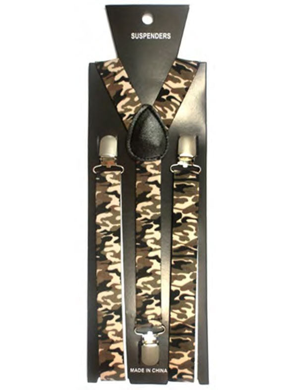 Adjustable Men's Printed Braces 2.5 cm With Strong Metal Clips