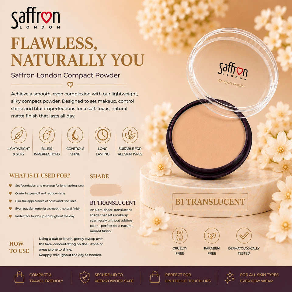 Compact Pressed Face Powder 4 Assorted Medium Shades Tray of 24