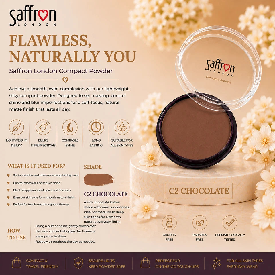 Compact Pressed Face Powder 4 Assorted Deep Shades Tray of 24 Pcs