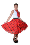 Women's 26 inches Polka Dot Vintage 50s/60s School Skirt