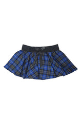 Women's 9' Inches Circular Bow Elasticated Mini Tartan Skirt