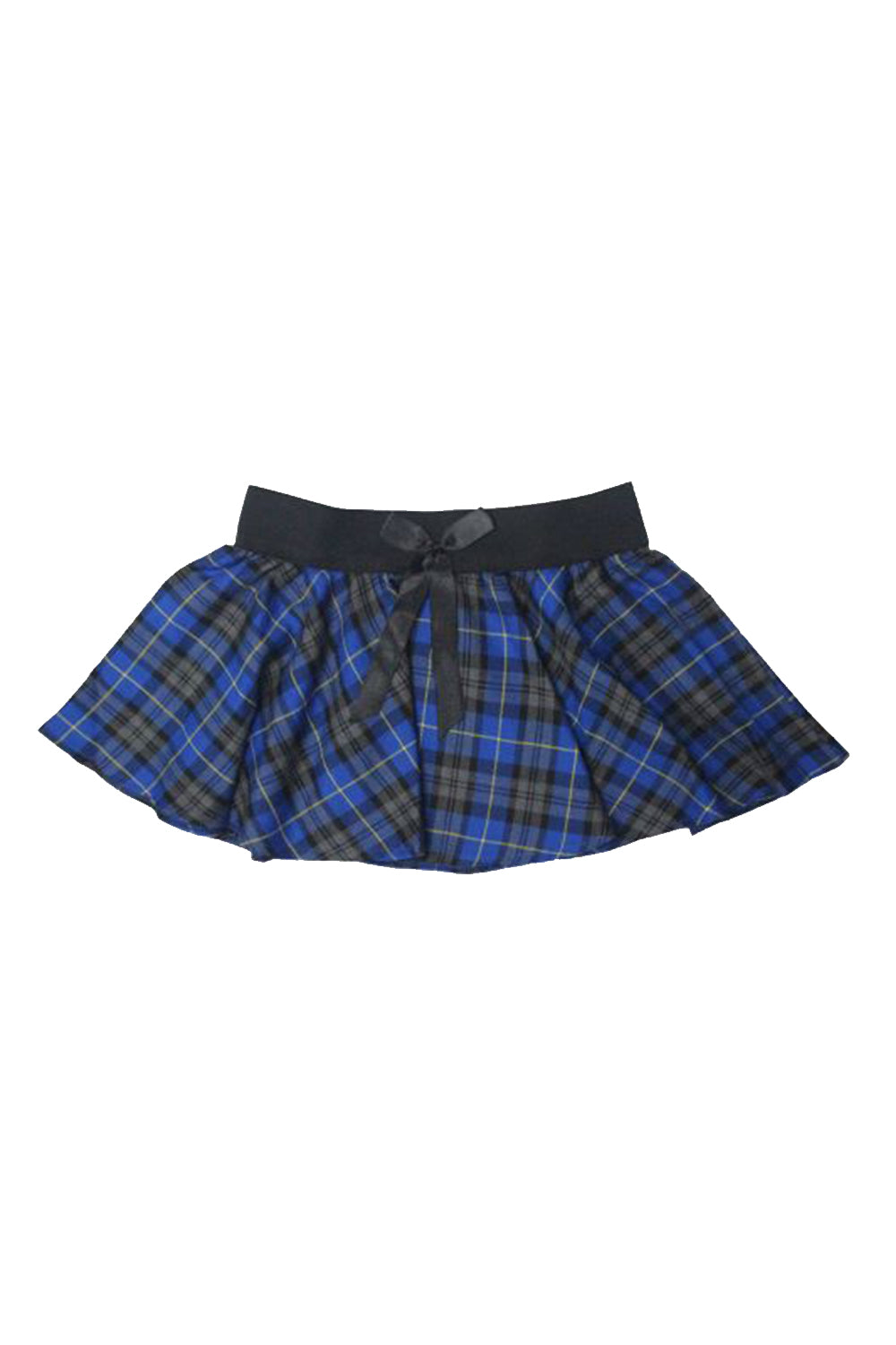 Women's 9' Inches Circular Bow Elasticated Mini Tartan Skirt
