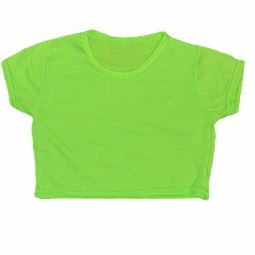 Girl Microfibre Short Sleeve Crop Top Activewear Tee Shirts