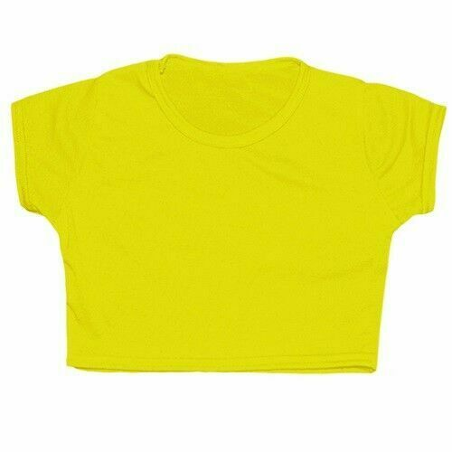 Girl Microfibre Short Sleeve Crop Top Activewear Tee Shirts