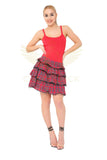 Women's 4 Tier Above Knee Tartan Check Party Casual Skirt