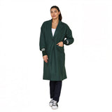 Women's Cuffed Sleeve Front Button Long Line Coat