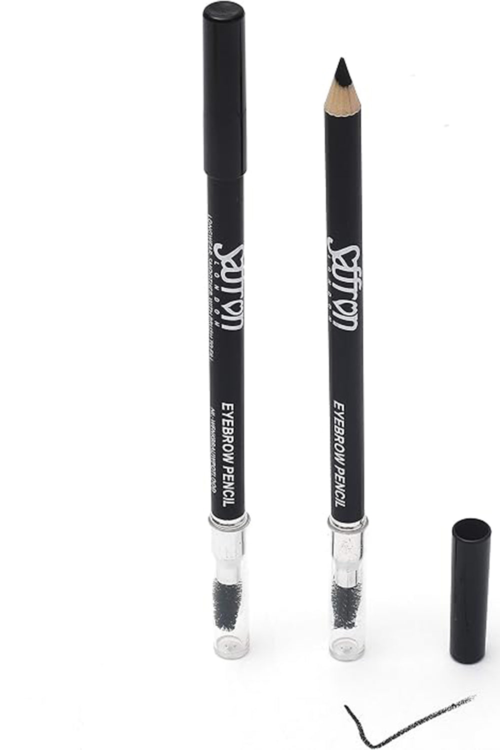 Eyebrow Pencil With Brush Black – Precision Brow Defining Pencil Pack of 12 Pcs