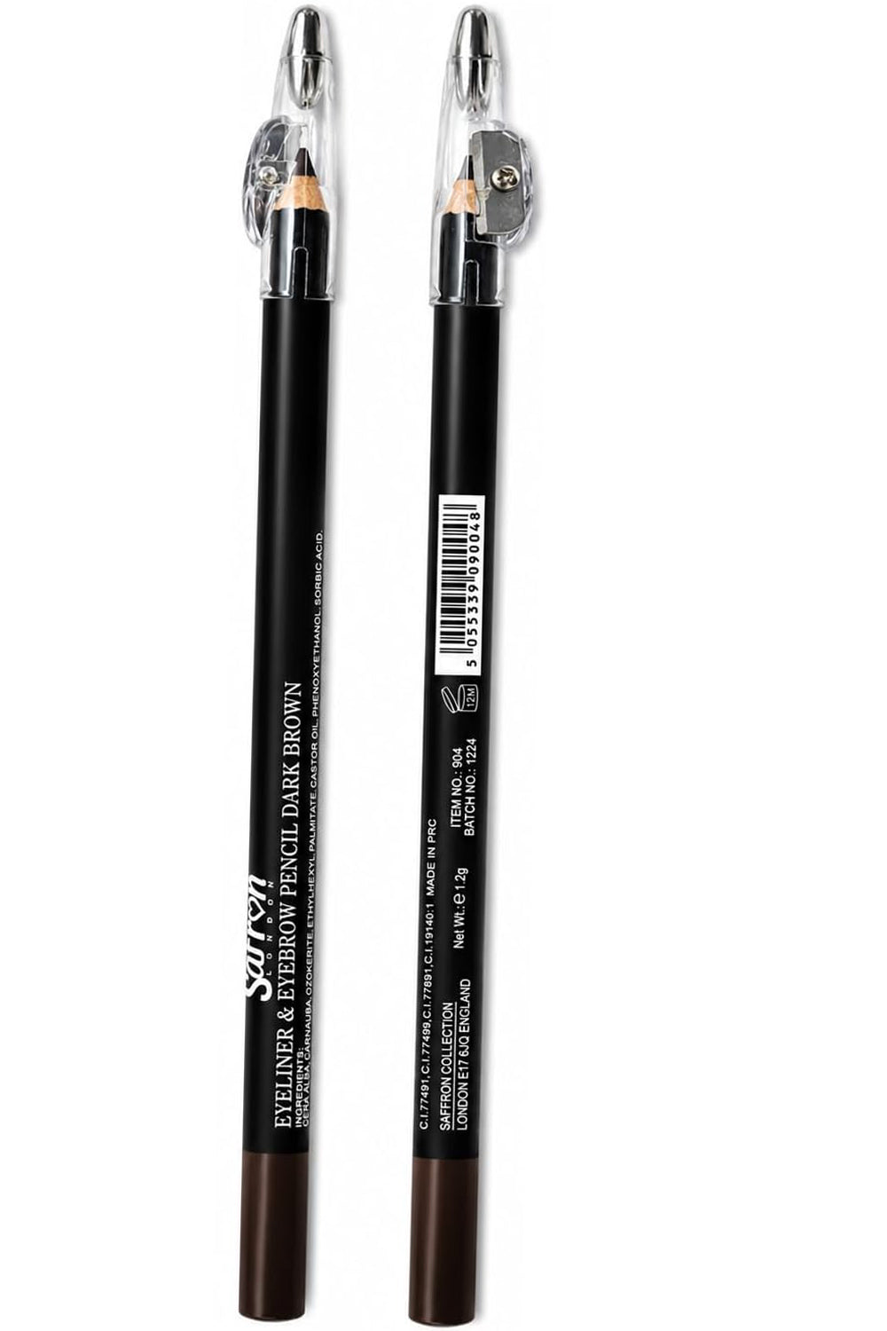 Brown Eyebrow Pencil With Sharpener Pack of 12 Pcs