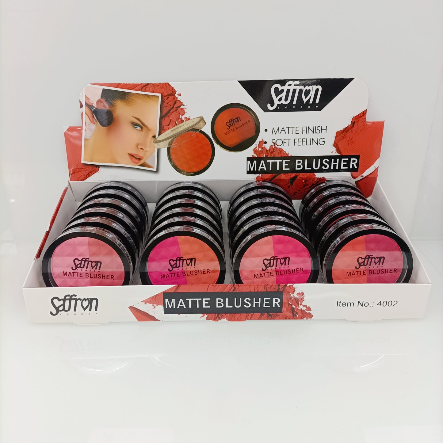 Face Blusher Matte Finish Tray of 24 Pcs