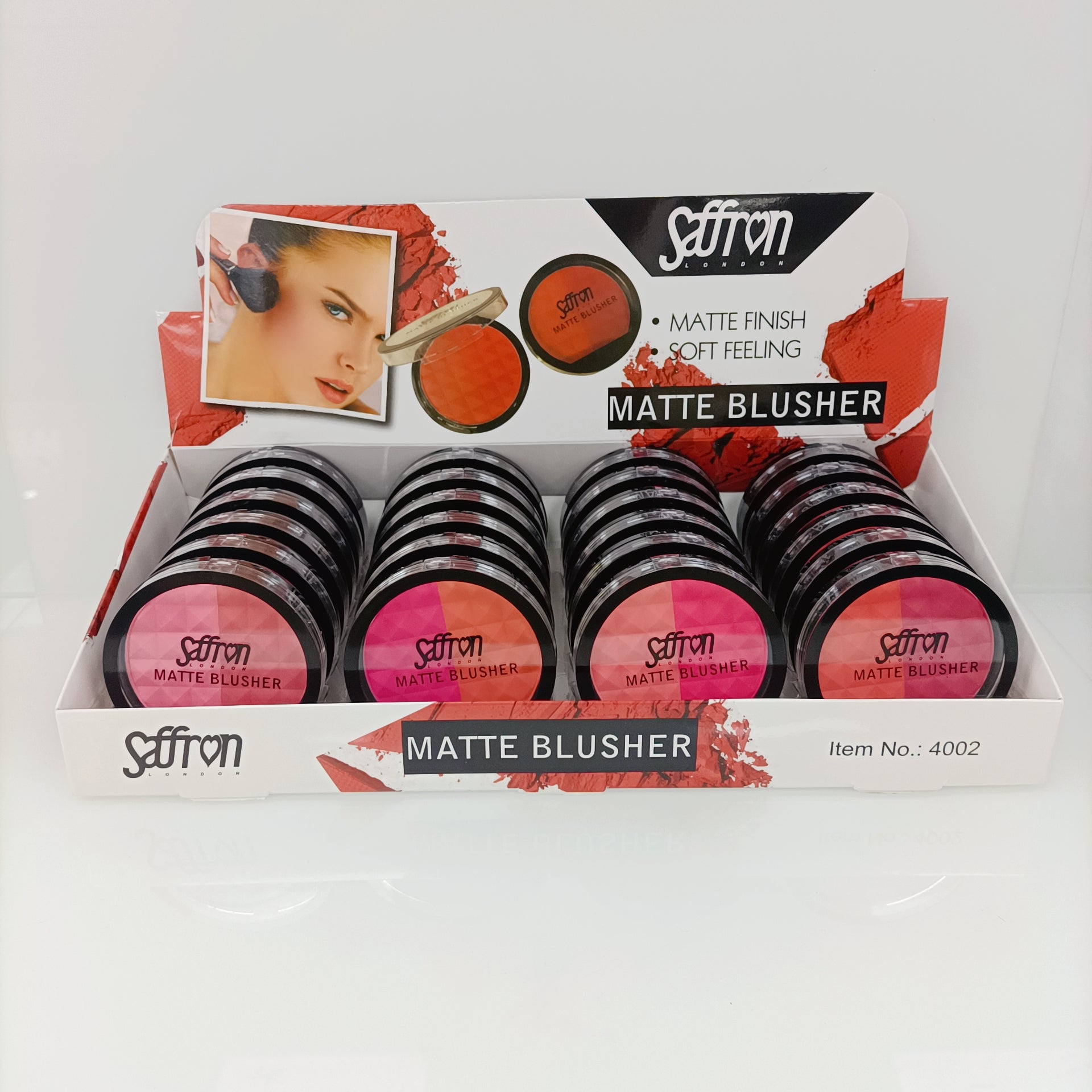 Face Blusher Matte Finish Tray of 24 Pcs