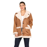 Women's Winter Wear Long Sleeves Faux Shearling Coat