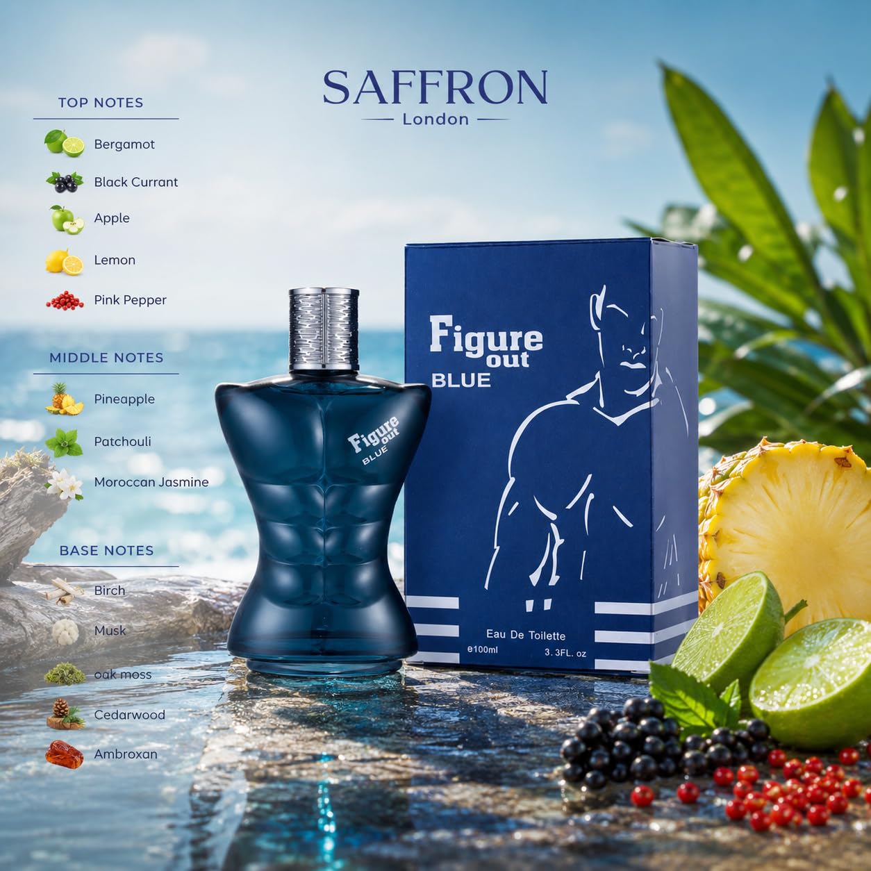 Figure Out Blue Men's Eau De Toilette Aftershave Spray 100ml Pack of 12