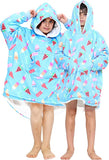 Children's Oversized Printed Hoodie Wearable Blanket Sweatshirt