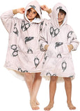 Children's Oversized Printed Hoodie Wearable Blanket Sweatshirt