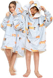 Children's Oversized Printed Hoodie Wearable Blanket Sweatshirt