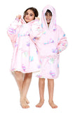 Children's Oversized Printed Hoodie Wearable Blanket Sweatshirt