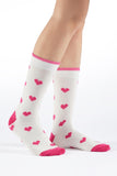 Ladies Heart Print Stripe Celebration Socks 3 Pack