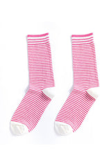 Ladies Heart Print Stripe Celebration Socks 3 Pack