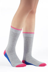 Ladies Cherry Pop Pink and Blue Fashion Socks 3 Pack