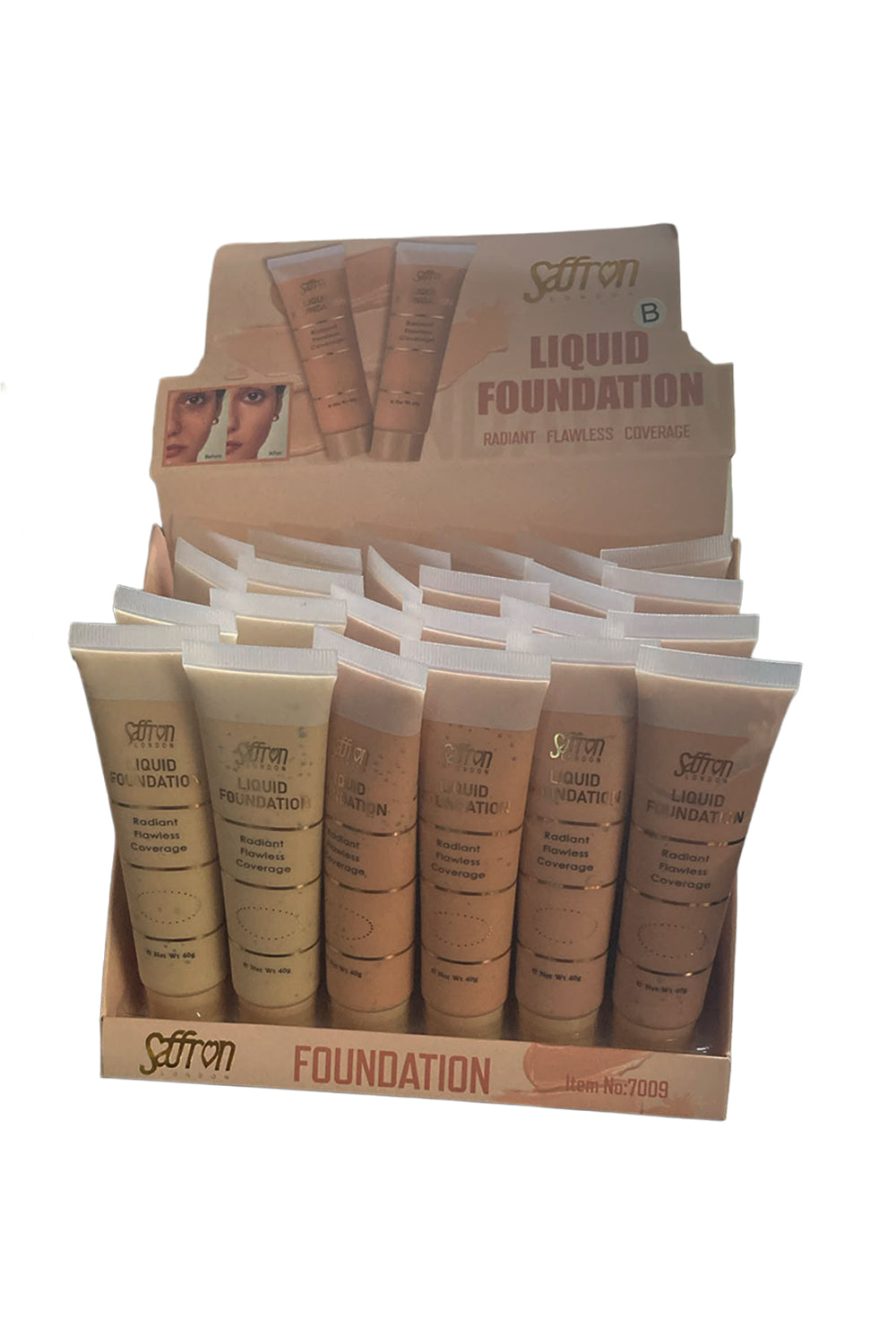 Liquid Foundation 3 Assorted Shades Medium to Dark Pack of 24 Pcs