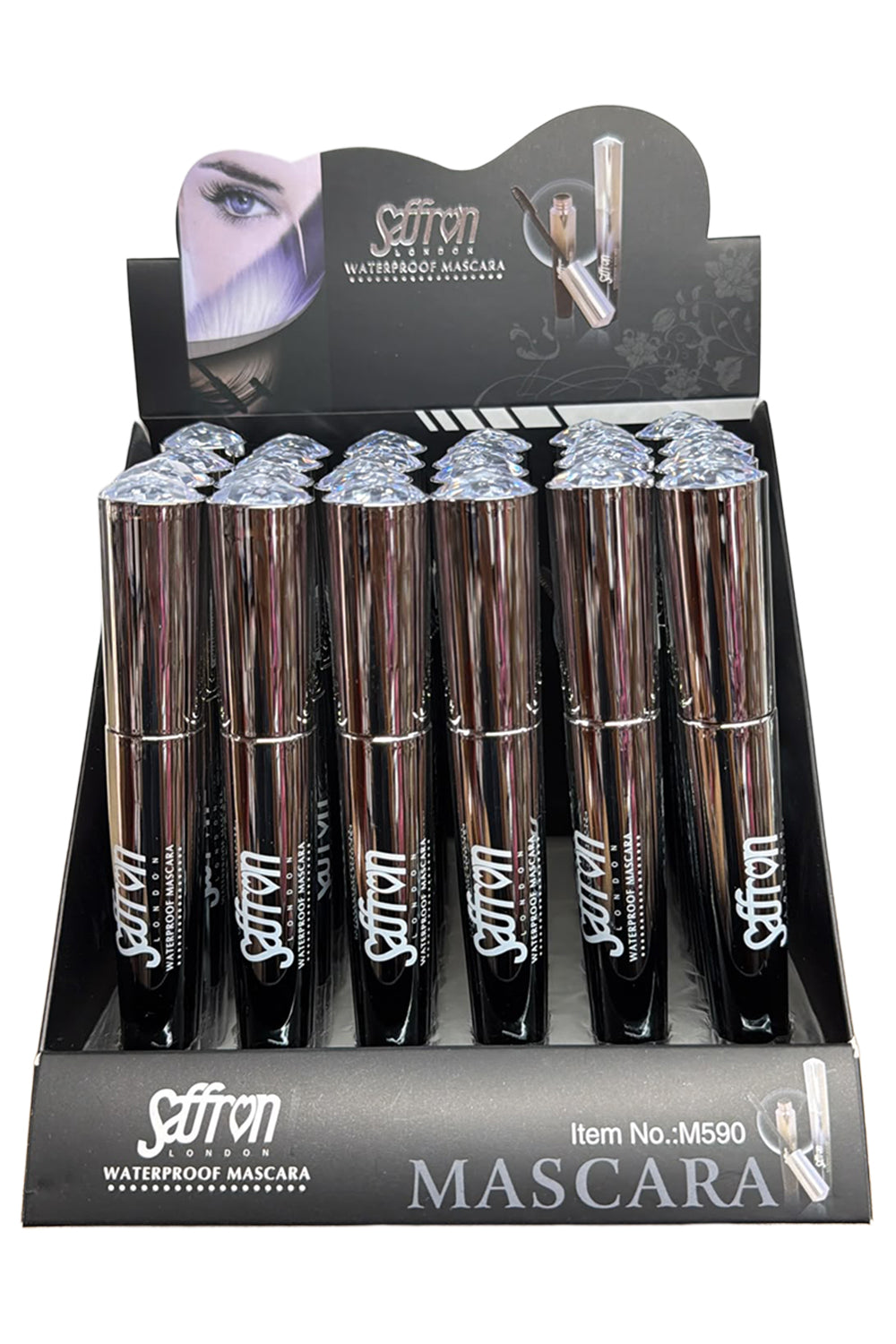 Waterproof Mascara Black Volumizing & Lengthening Pack of 24 Pcs