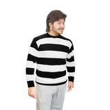 Adult Stripe Knitted Jumper Long Sleeve Pullover Sweatshirt